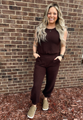 Bubble Hem Sleeveless Top & Jogger Set