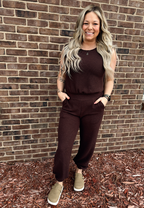Bubble Hem Sleeveless Top & Jogger Set