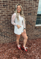 V-Neck Sleeveless Tunic & Pleated Shorts Set