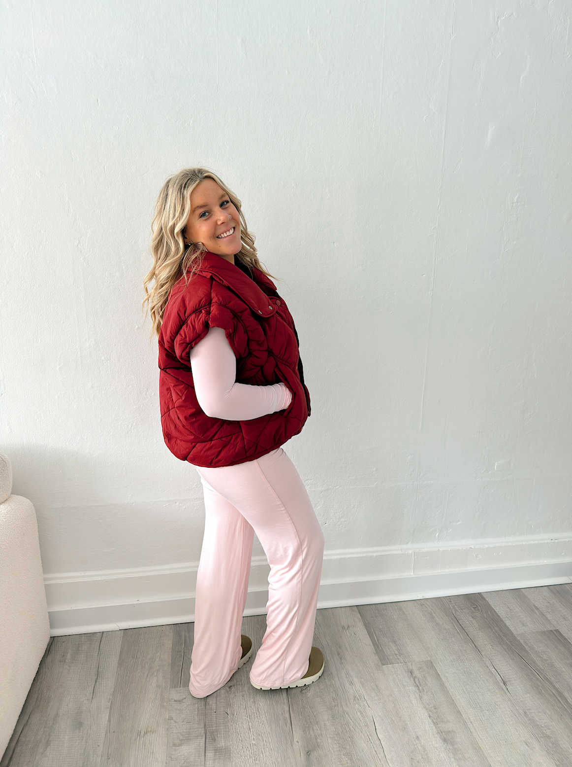 Diamond Stitched Pattern Padded Vest