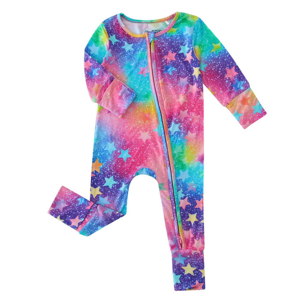 Retro Stars Bamboo Convertible Zippy Romper