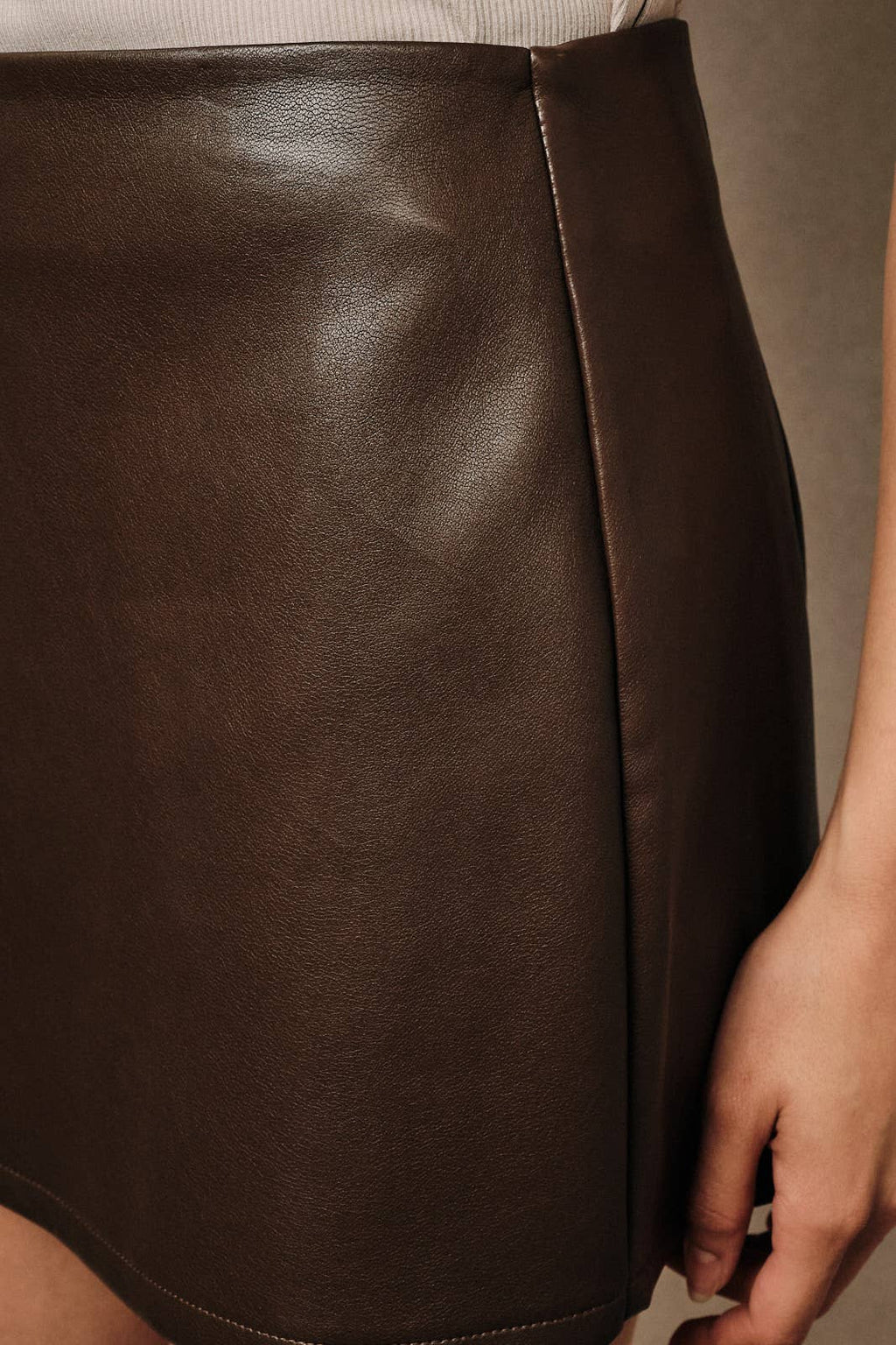 Faux Leather A-Line Statement Skort