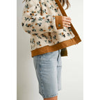 Floral  Collared Button-Down Jacket