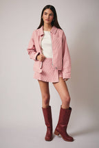 Stripe Stretch Zip-Up Jacket