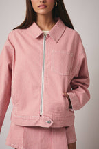 Stripe Stretch Zip-Up Jacket
